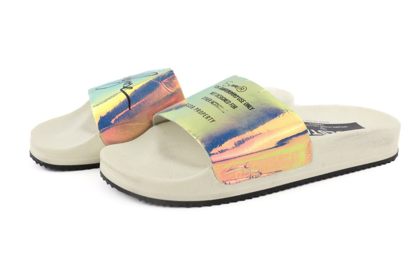 GOLDEN GOOSE Poolstar moteriškos baltos vasarinės baseino šlepetės, dydis EU39, užsegamos 