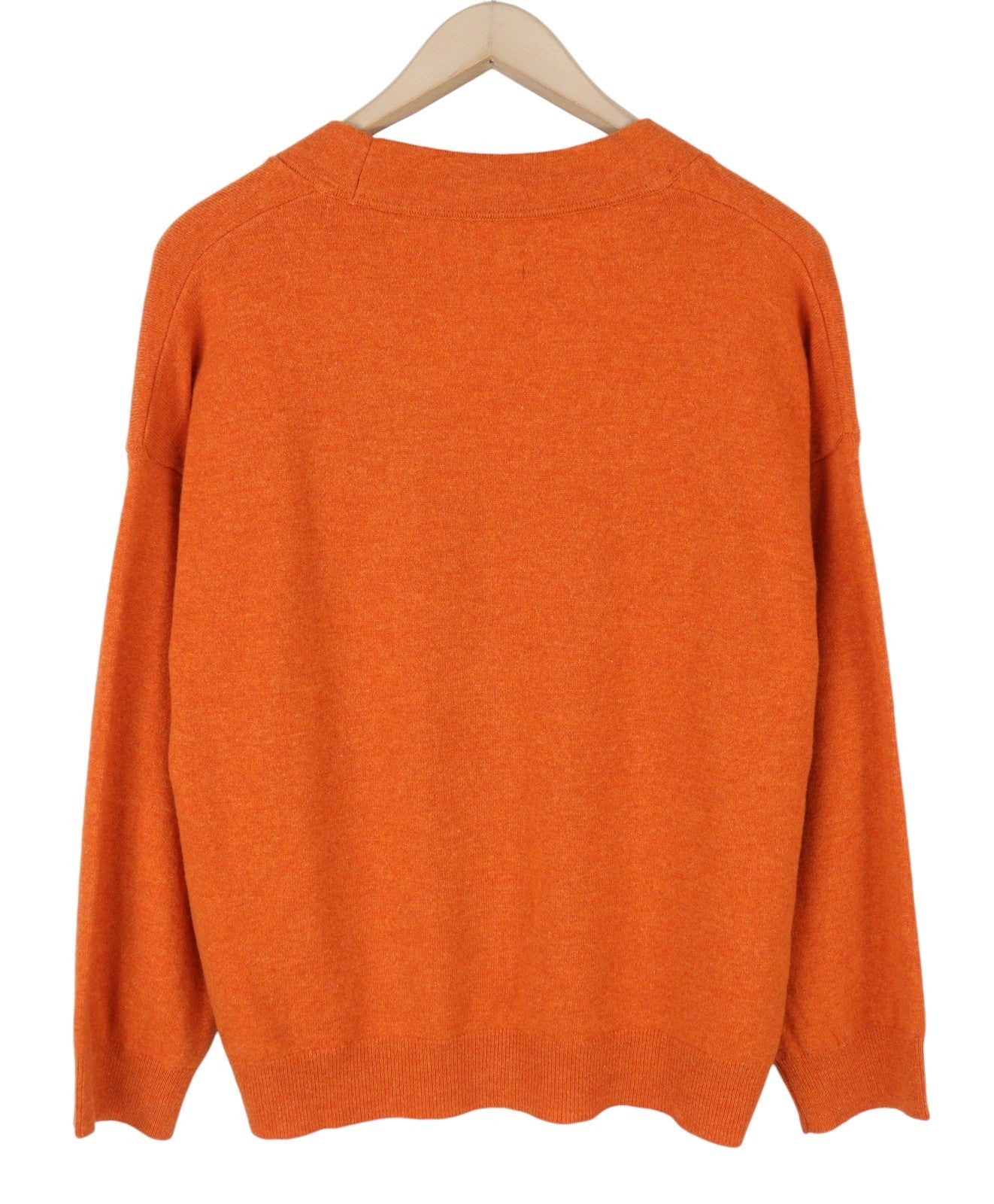 GANT Super Fine Lambswool Cardigan Women Jumper L Golden Orange Melange Button