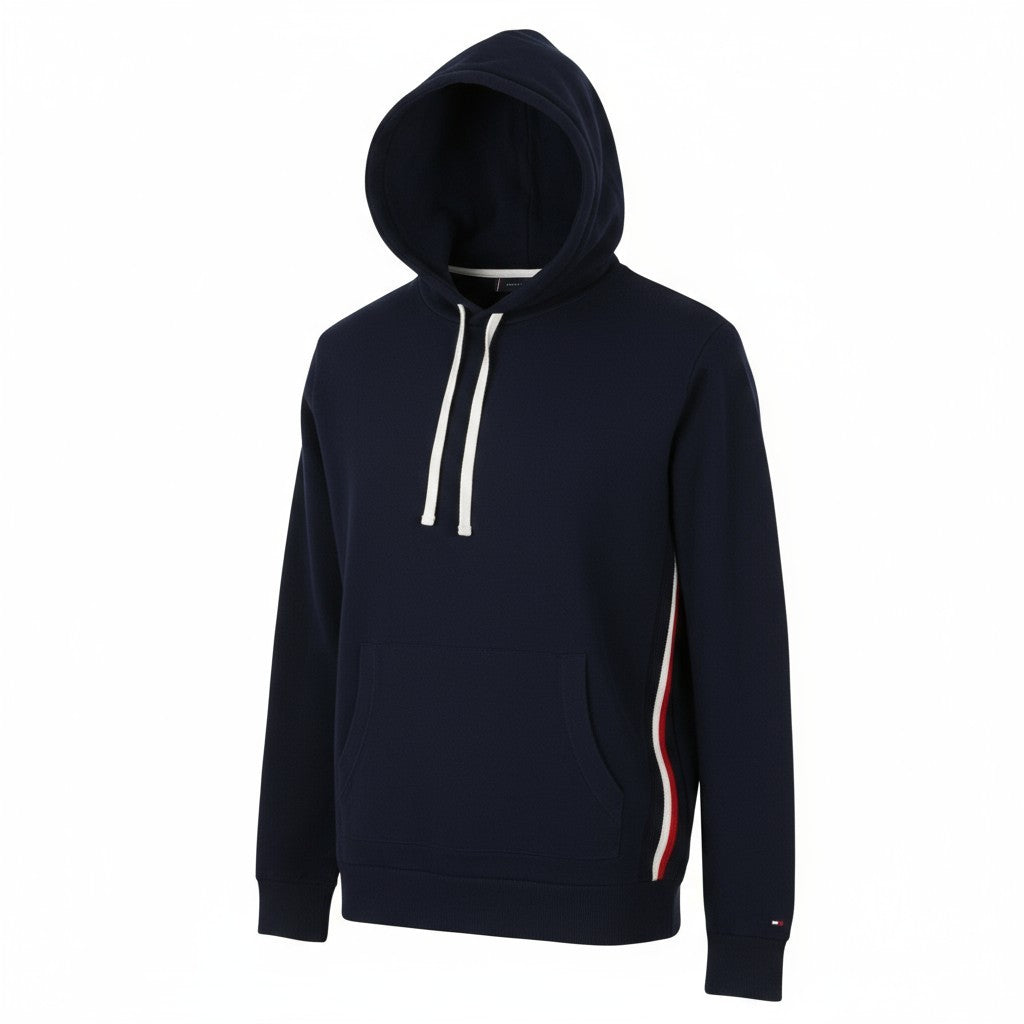 TOMMY HILFIGER THFlex Global Stripe vyriškas megztinis S Travel Comfort Hooded Knit Navy 
