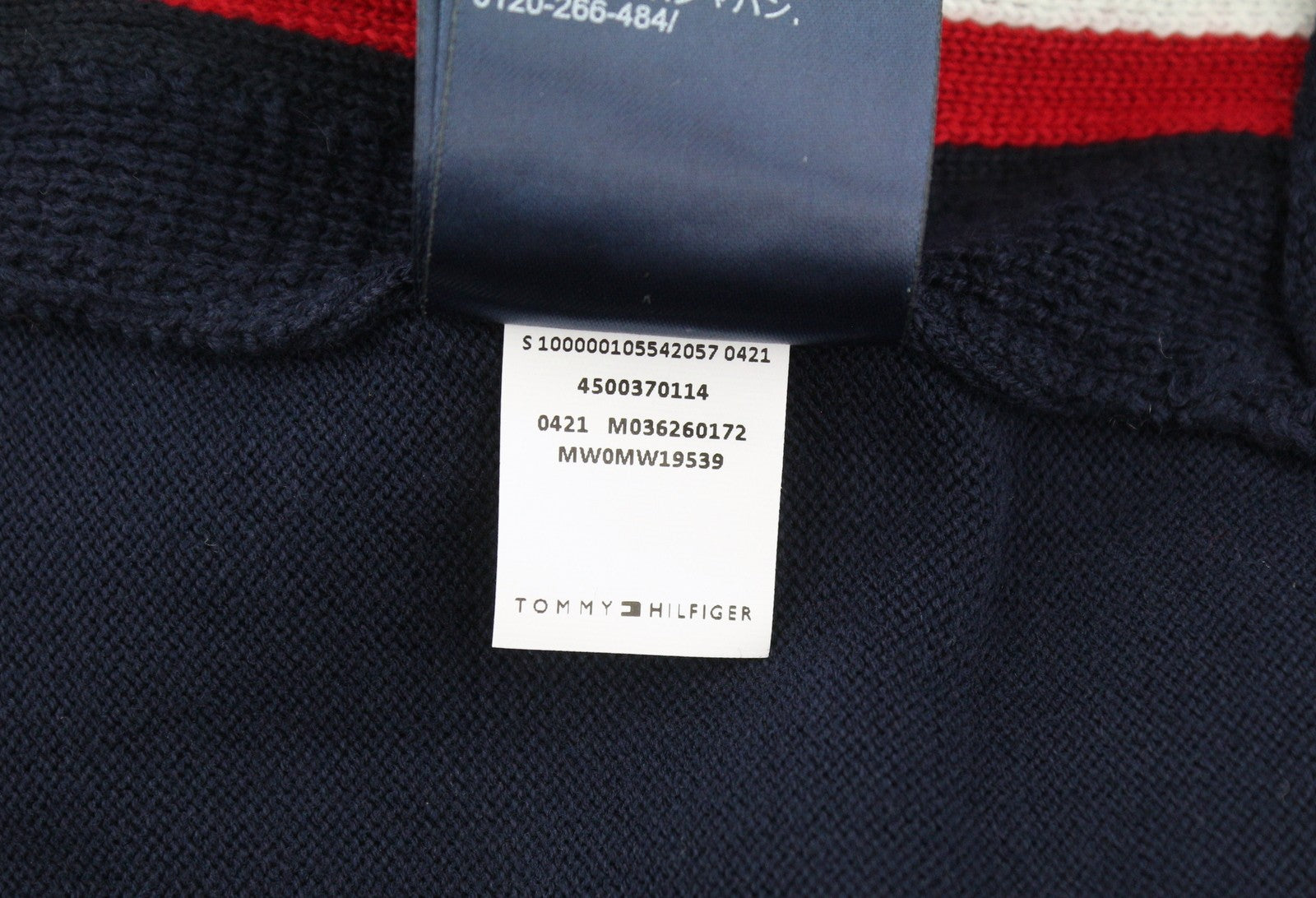 TOMMY HILFIGER THFlex Global Stripe Men Jumper S Travel Comfort Hooded Knit Navy