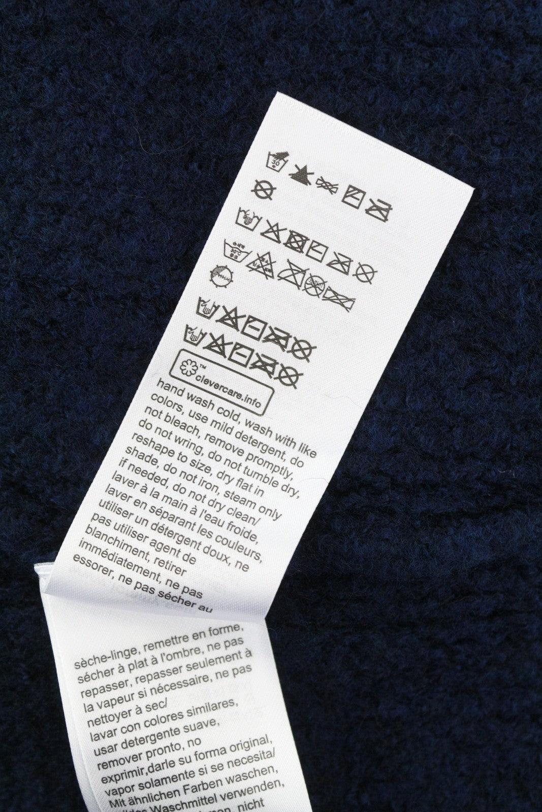 TOMMY HILFIGER Req Waffle Men Jumper XL Navy Wool Blend Knit Crew Neck Pullover