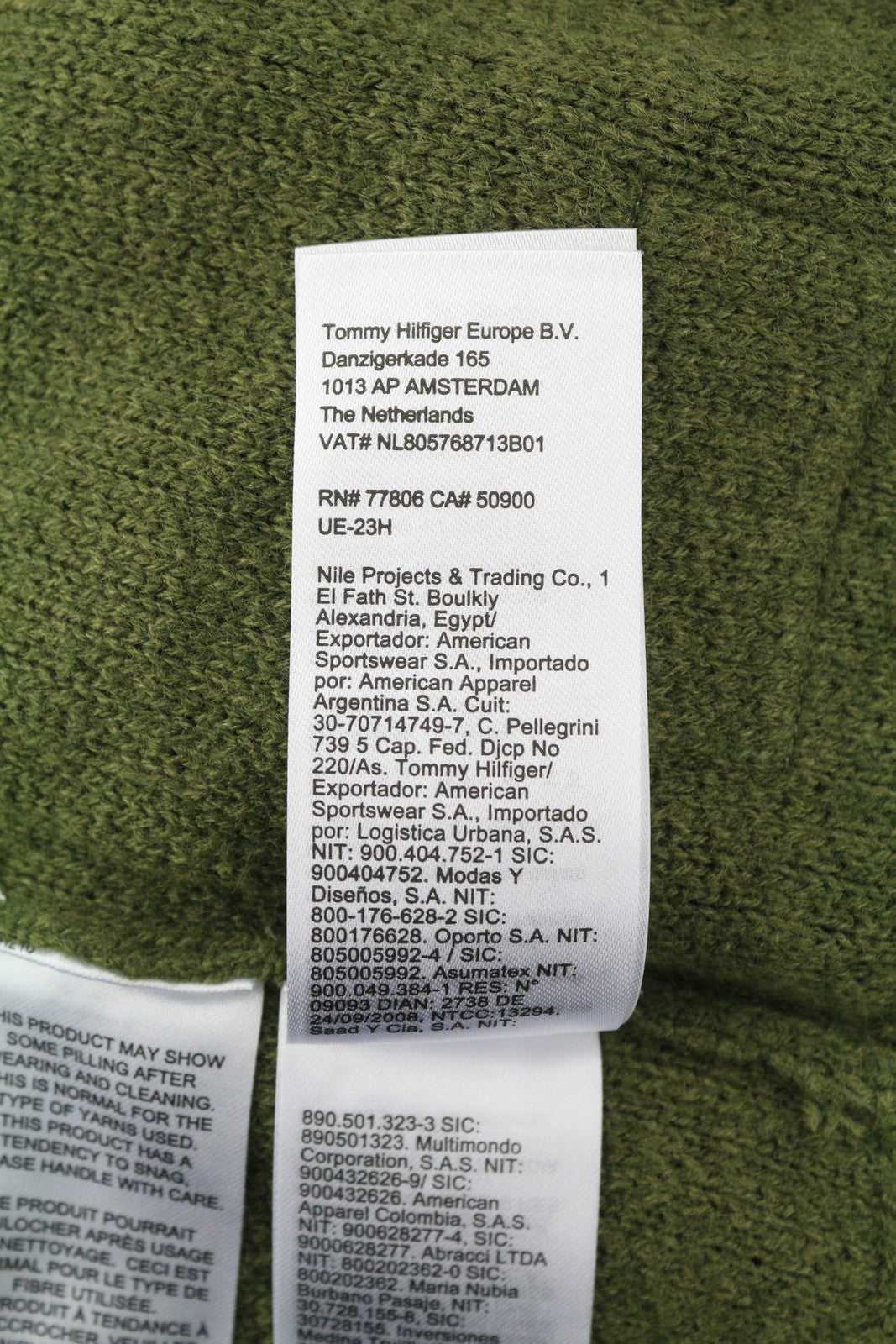 TOMMY HILFIGER Req Structured Men Jumper XL Olive Green Crew Neck Knit Pullover