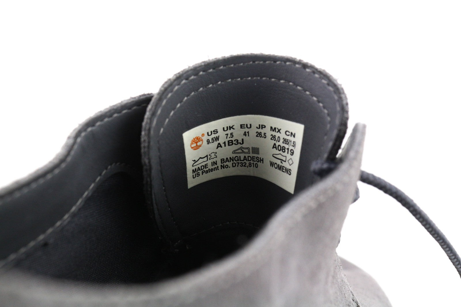 TIMBERLAND A1B3J-A0819 moteriški pilki odiniai zomšiniai žemapadžiai batai su raišteliais, dydis EU40/41 