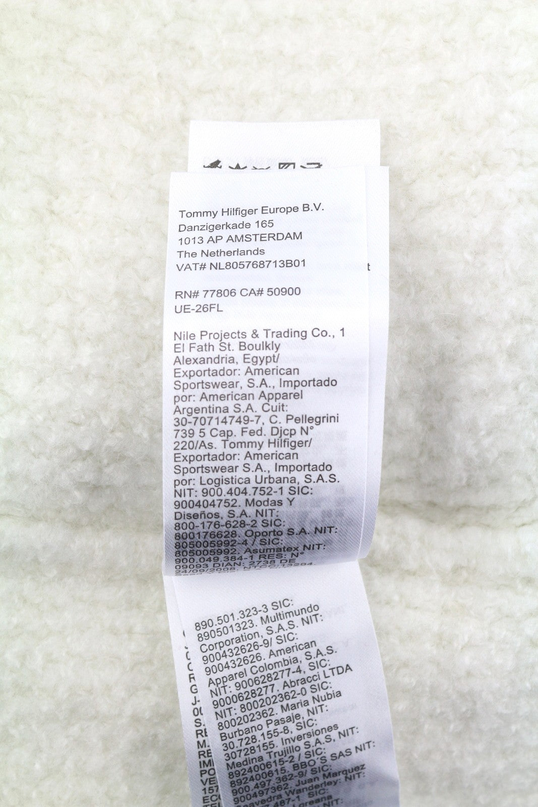 TOMMY HILFIGER Req Waffle Men Jumper M Ancient White Melan Crew Neck Pullover