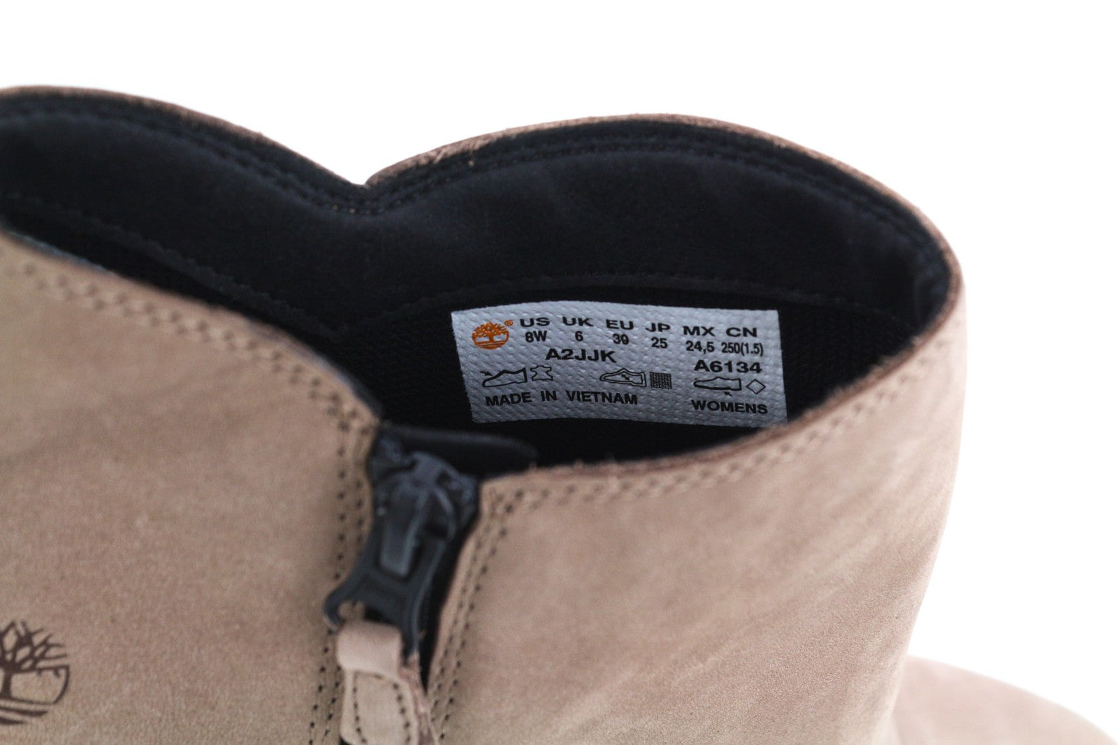 TIMBERLAND A2JJK-A6034 moteriški rudi odiniai bateliai su užtrauktuku ir aukštakulniais, dydis EU38/39. 