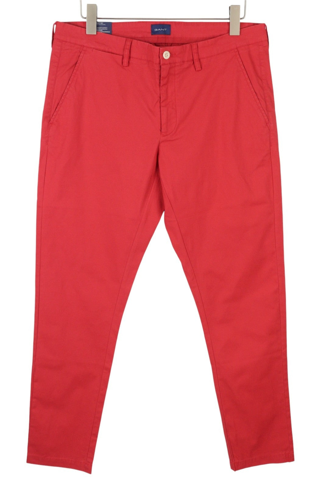 GANT Hallden Sunfaded Chinos Men Trousers W35/L34 Cardinal Red Slim Fit Zip