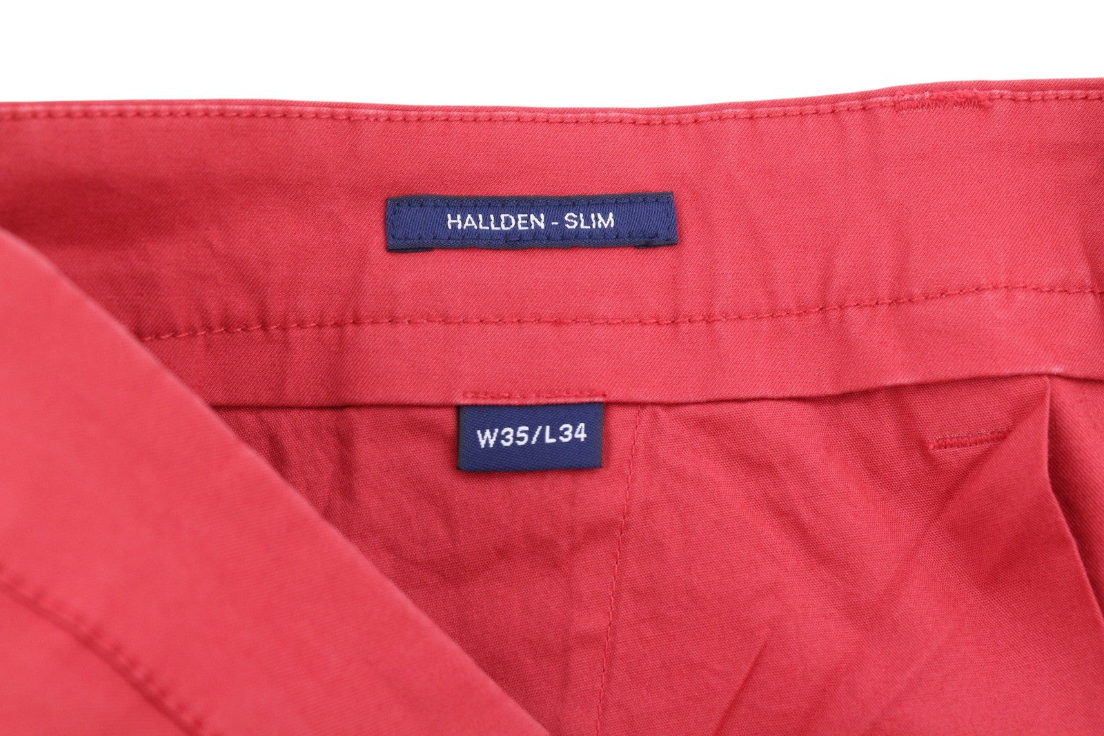 GANT Hallden Sunfaded Chinos Men Trousers W35/L34 Cardinal Red Slim Fit Zip