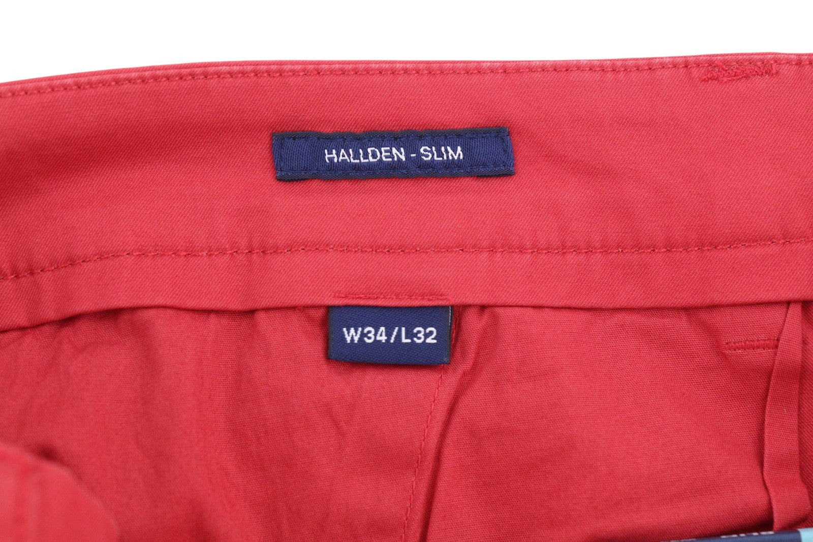 GANT Hallden Sunfaded Chinos Men Trousers W34/L32 Cardinal Red Slim Fit Zip
