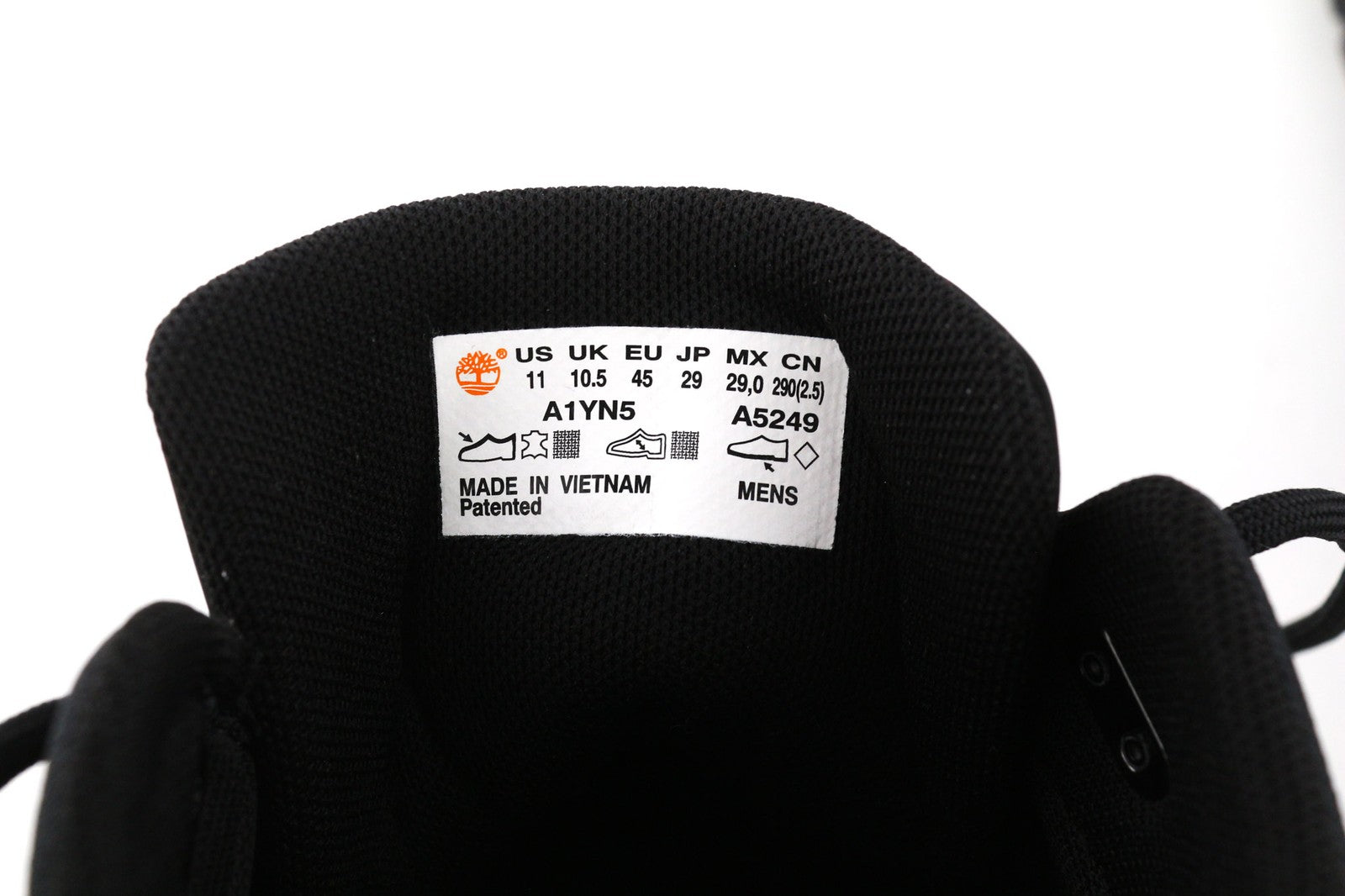 TIMBERLAND A1YN5-A5249 vyriški juodi odiniai laisvalaikio batai su raišteliais, dydis EU45/46. 