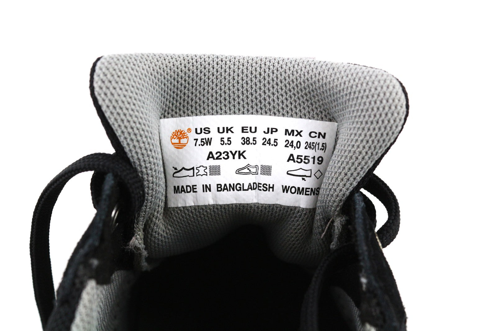 TIMBERLAND A23YK-A5519 moteriški juodi odiniai tekstiliniai sportbačiai, dydis EU38.5/39 