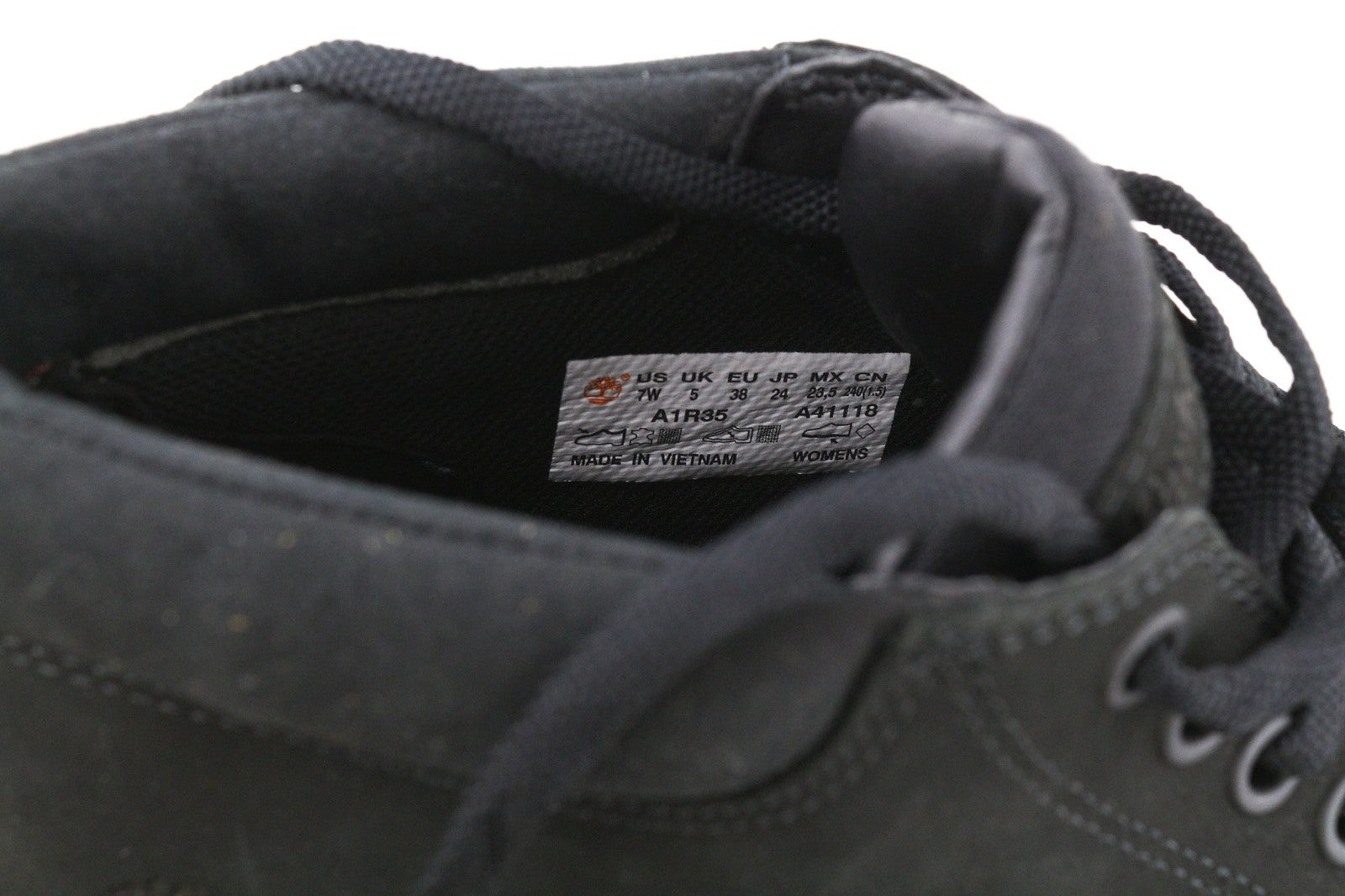 TIMBERLAND A1R35-A44118 moteriški juodi odiniai laisvalaikio batai su raišteliais, dydis EU37.5/38 