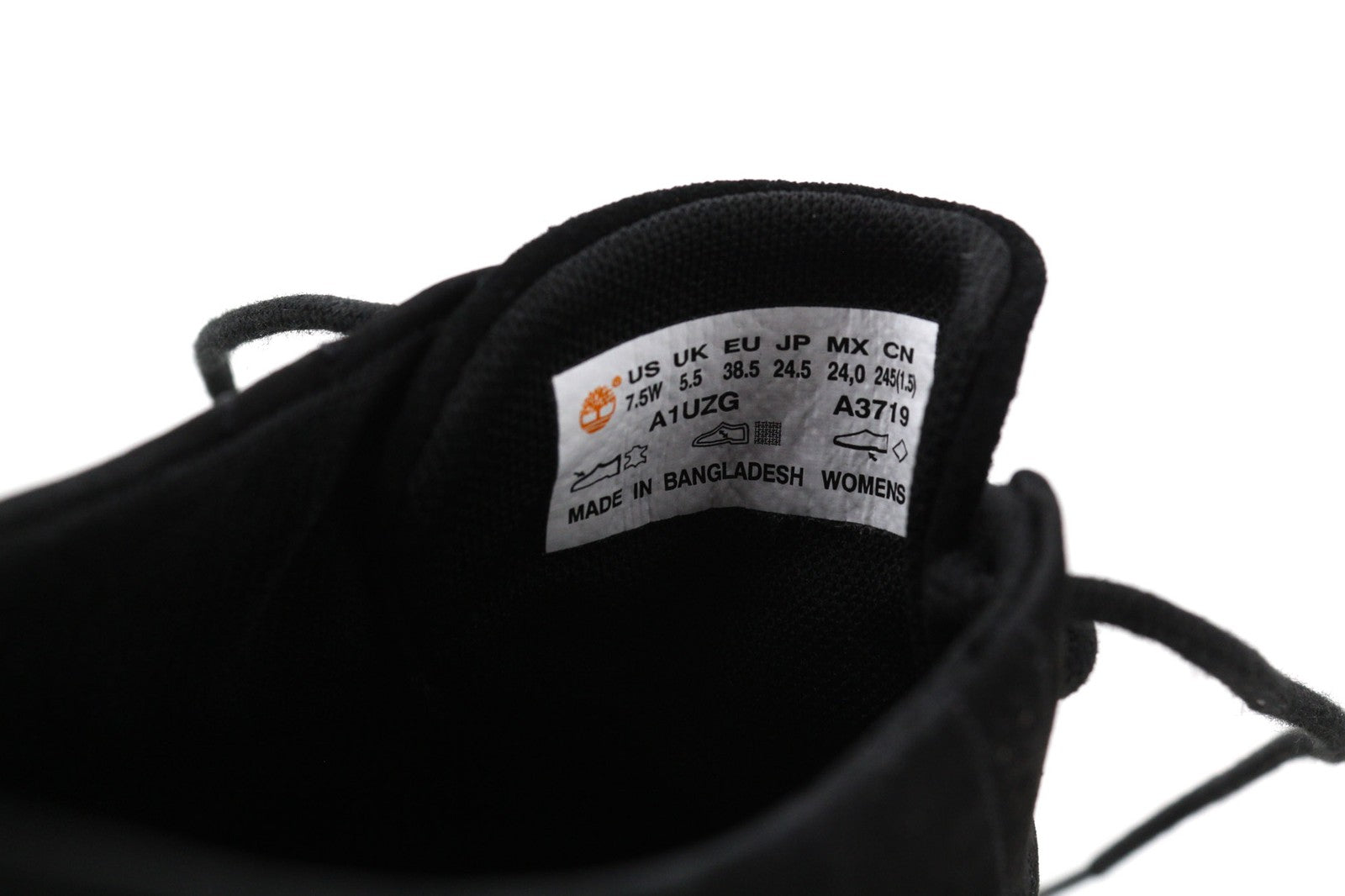 TIMBERLAND A1UZG-A3719 moteriški EU38/38.5 juodi odiniai žemapadžiai batai su raišteliais 