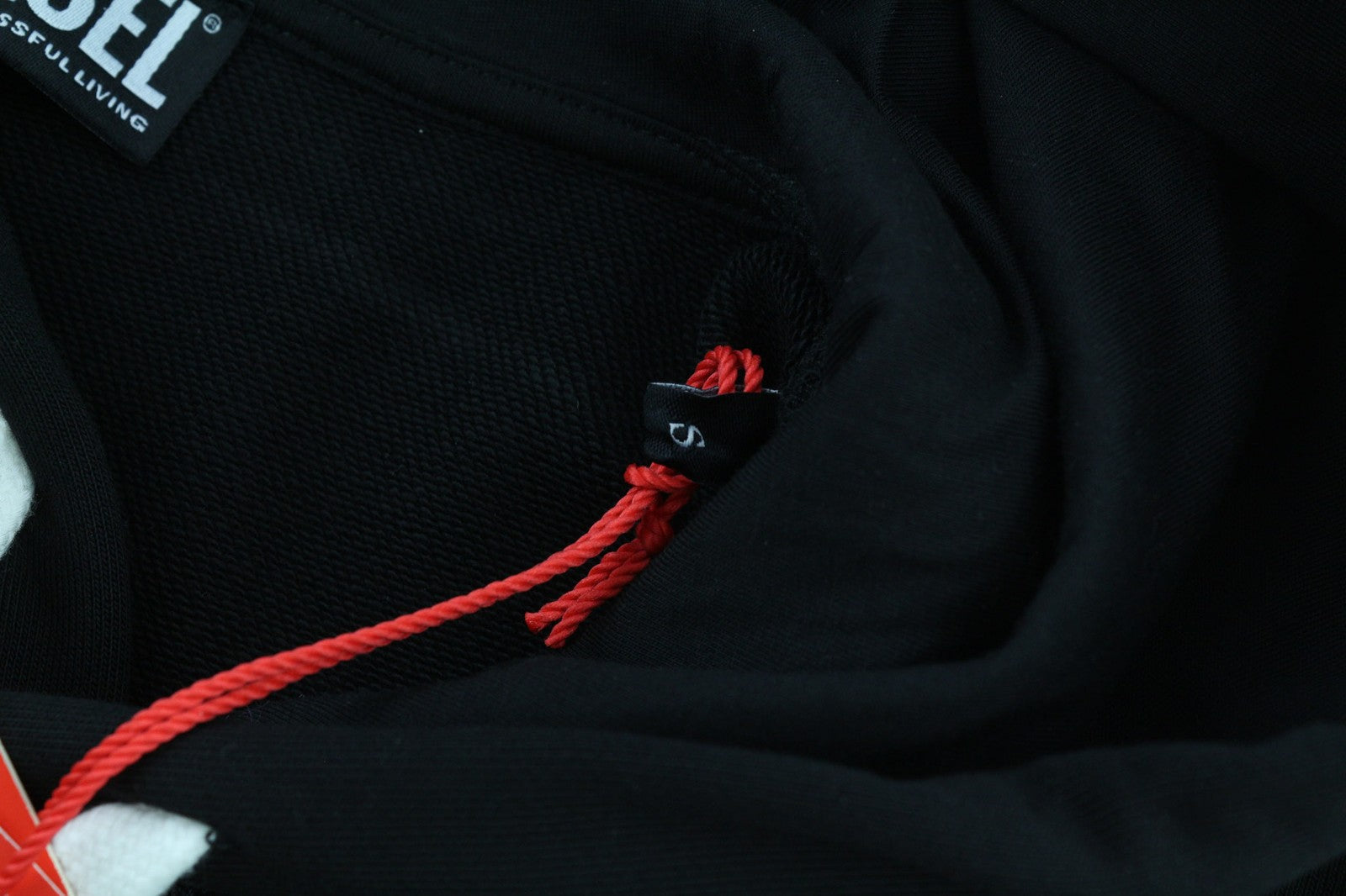 DIESEL S-Muster Men's Hoodie S Black Logo Pullover Hooded Kangaroo Pocket RRP150