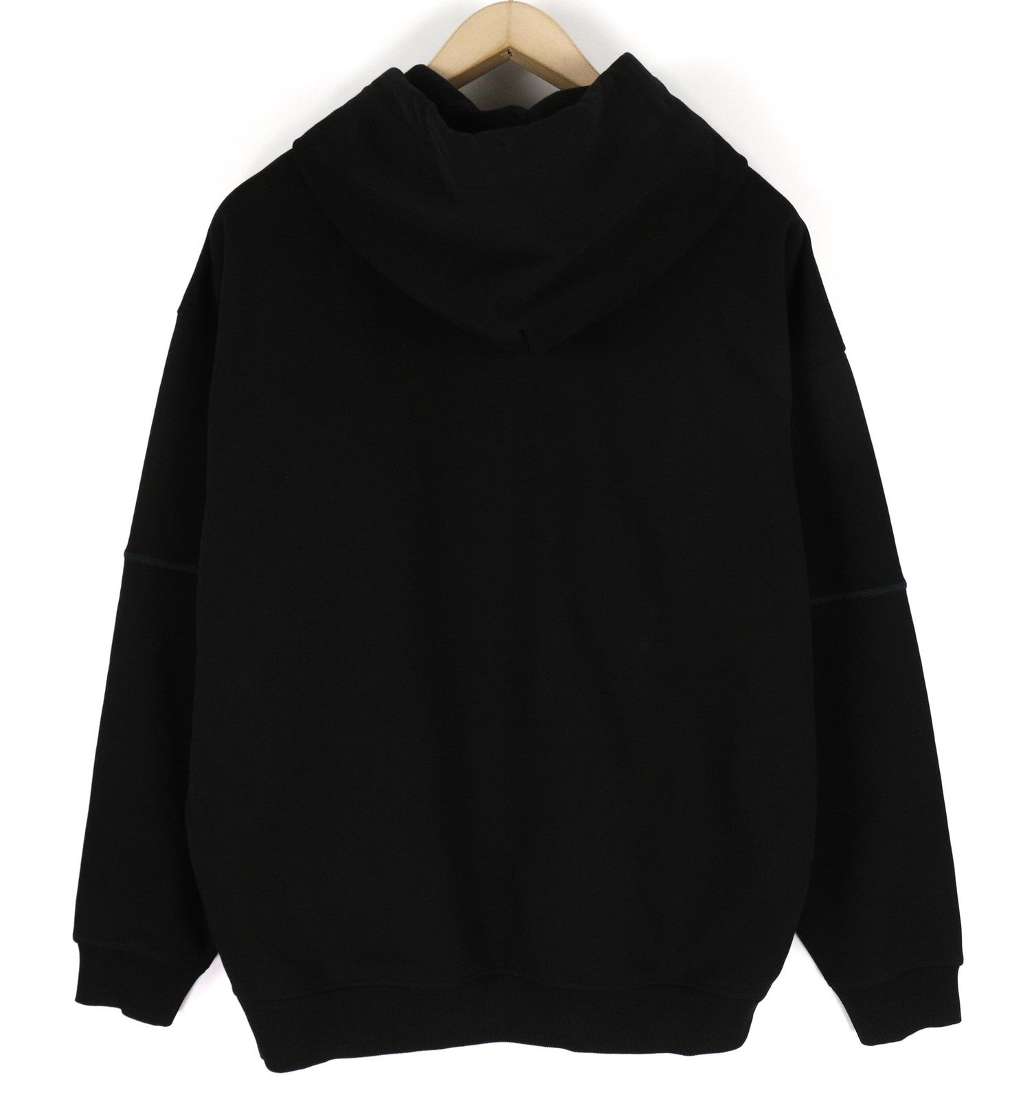 DIESEL S-Muster Men's Hoodie M Black Strap Detail Hooded Logo Pullover RRP150