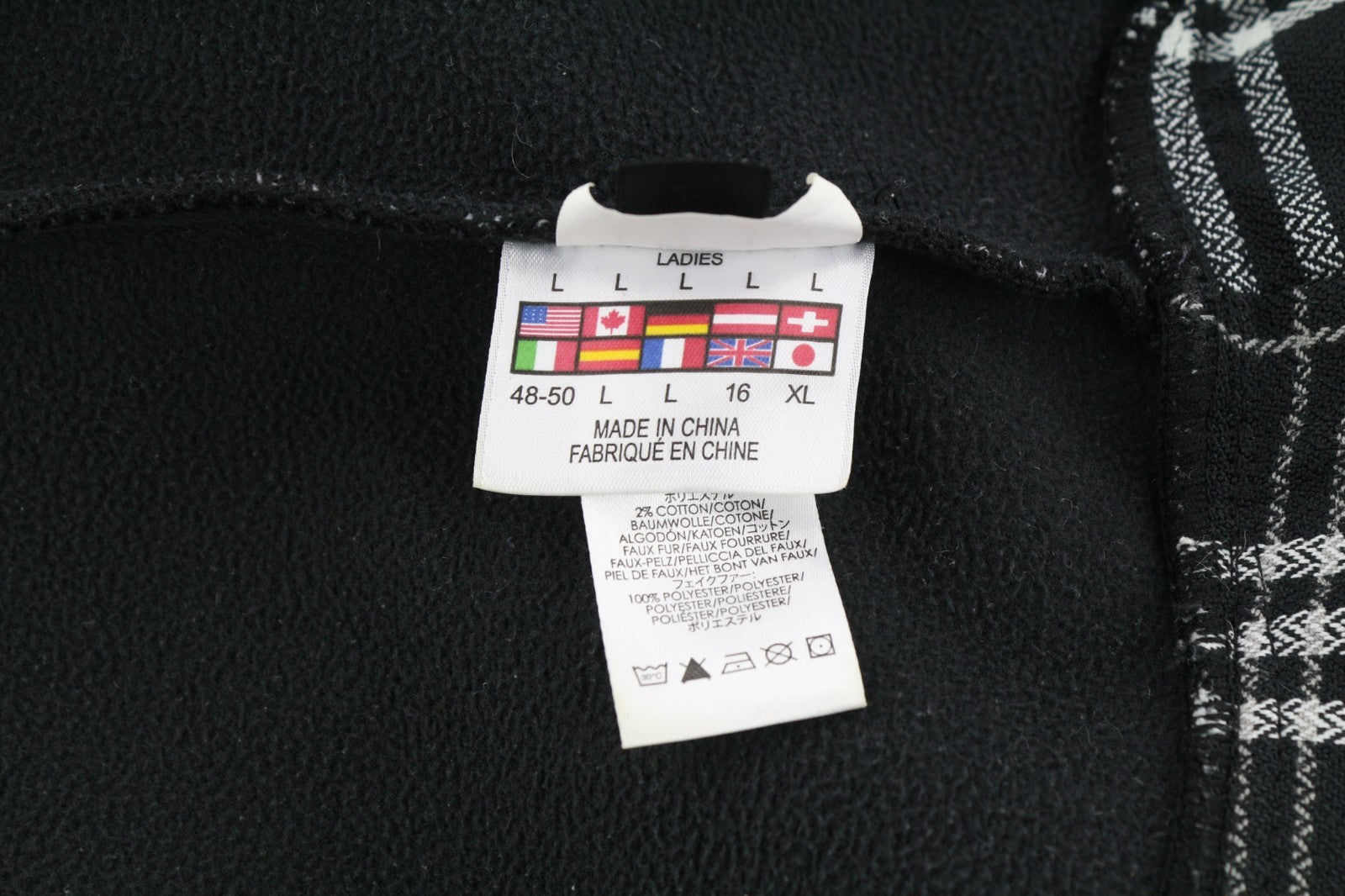 SPYDER Women's L Black Checked Hooded Lined Zip Casual Outdoor Jacket