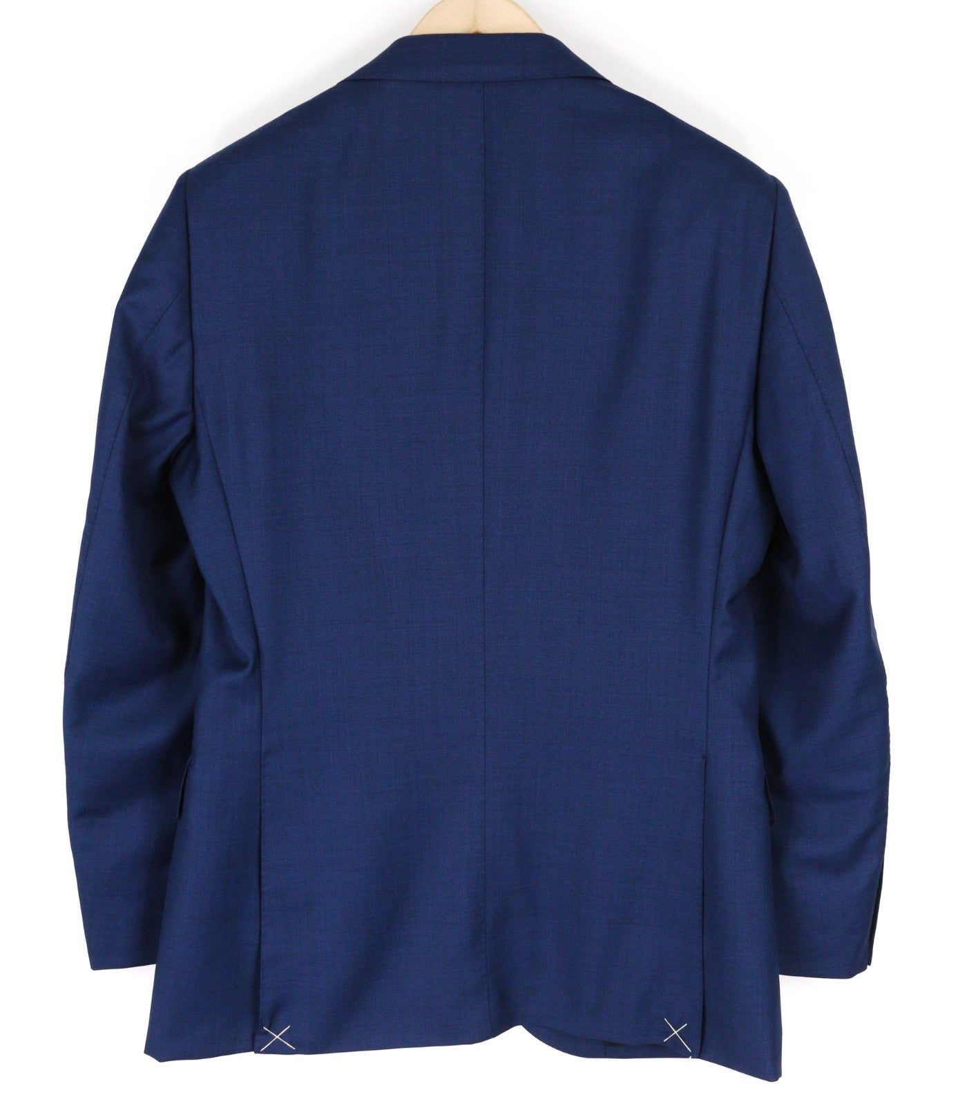 „SUITSUPPLY Lazio“ vyriškas UK38R „Super 110s“ vilnonis mėlynas plonas vieneilis švarkas 