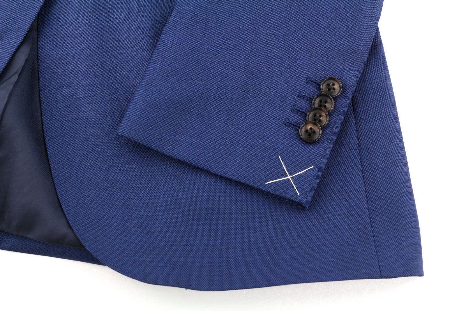 „SUITSUPPLY Lazio“ vyriškas UK38R „Super 110s“ vilnonis mėlynas plonas vieneilis švarkas 