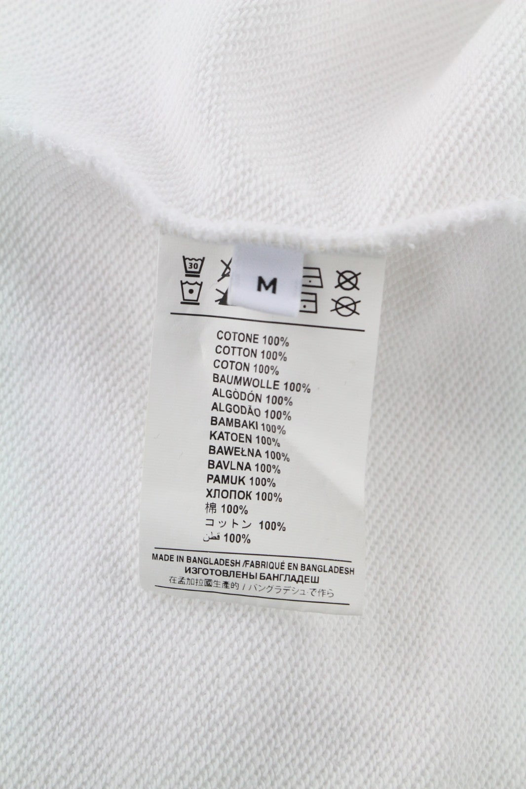 RICHMOND X vyriškas baltas medvilninis ilgarankovis laisvalaikio megztinis su logotipu M dydžio 