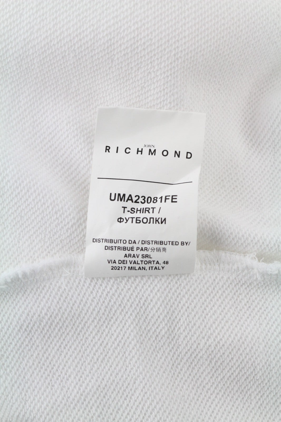 RICHMOND X vyriškas baltas medvilninis ilgarankovis laisvalaikio megztinis su logotipu M dydžio 