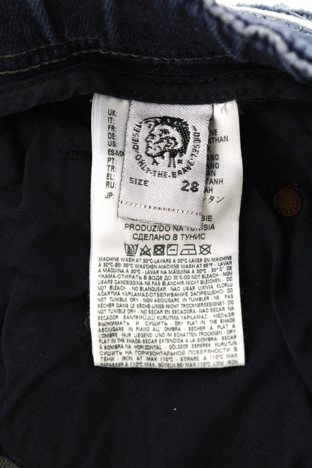 DIESEL Krooly R-NE 084PE vyriški džinsai W28 Blue Distress Jogg Slim Stretch 