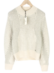 PEPE JEANS Marissa Women's L Off-White Wool Blend Knit Long Sleeve Jumper