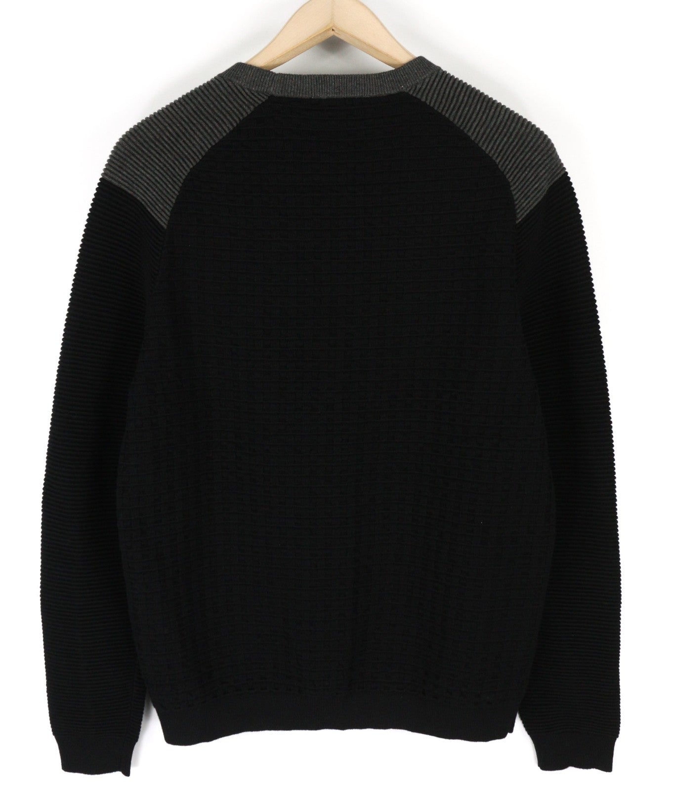 PAUL &amp; JOE vyriškas juodas apvalios iškirptės medvilnės vilnos ilgomis rankovėmis laisvalaikio džemperis M dydžio 