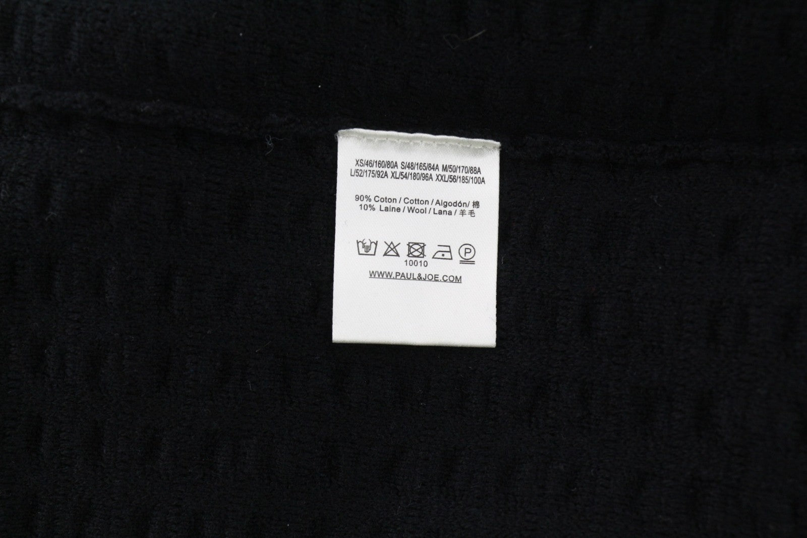 PAUL &amp; JOE vyriškas juodas apvalios iškirptės medvilnės vilnos ilgomis rankovėmis laisvalaikio džemperis M dydžio 