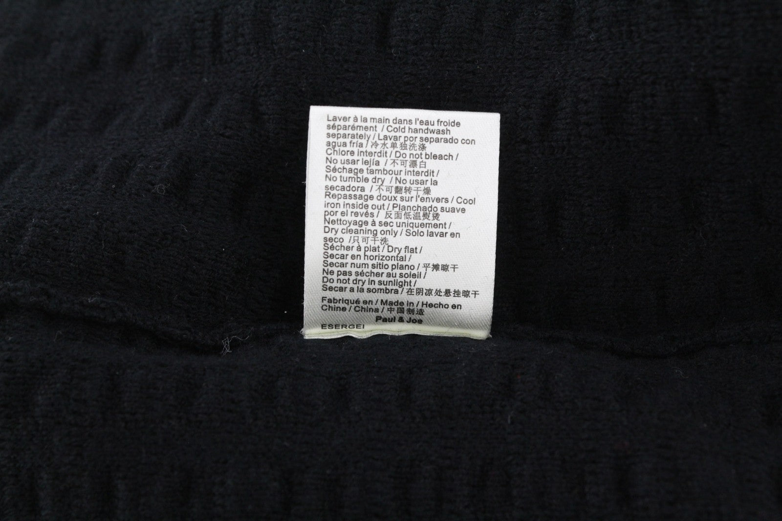 PAUL &amp; JOE vyriškas juodas apvalios iškirptės medvilnės vilnos ilgomis rankovėmis laisvalaikio džemperis M dydžio 