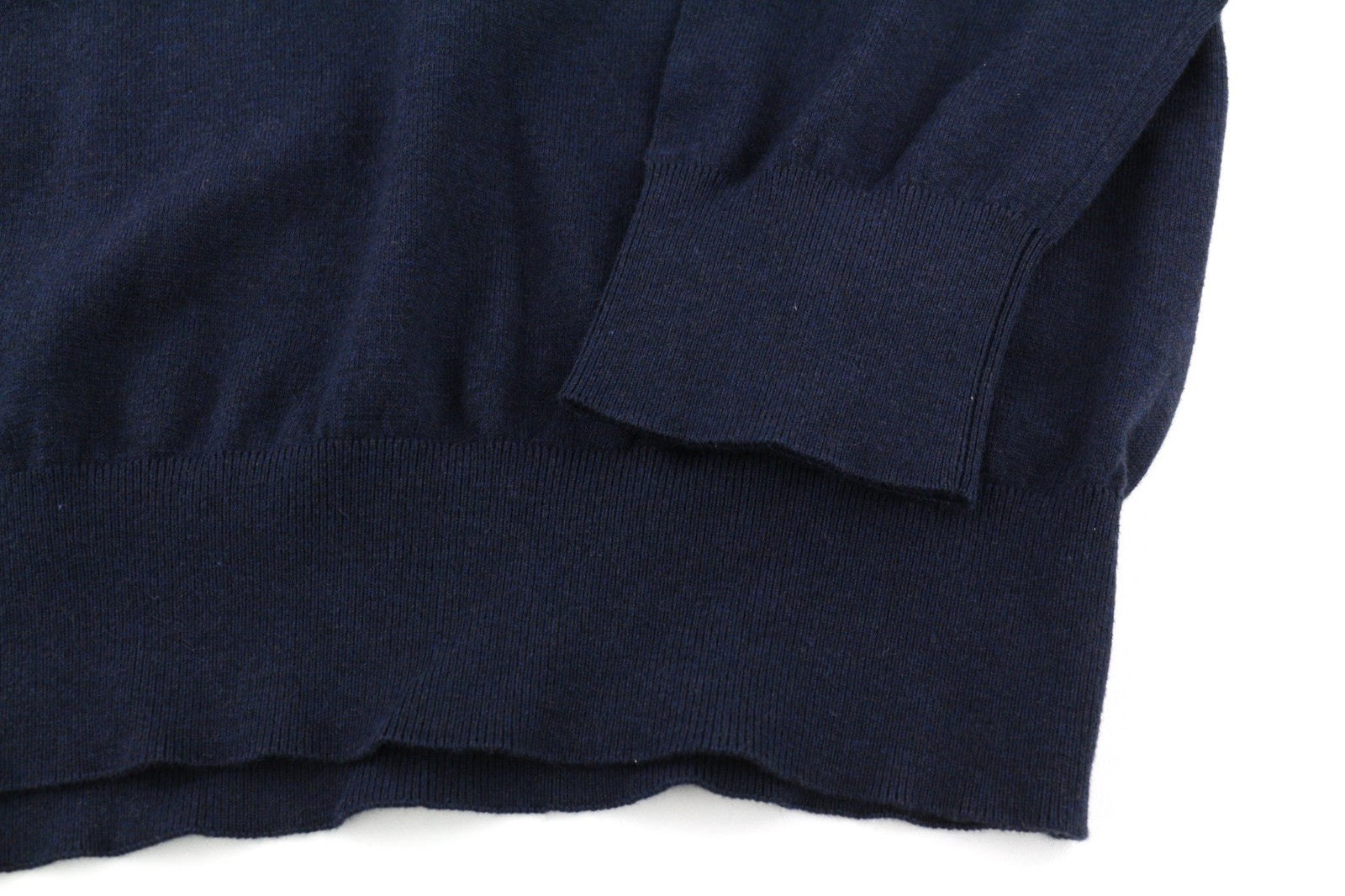STATE OF ART Men's 3XL Navy Silk Cotton Cashmere V-Neck Knit Pullover