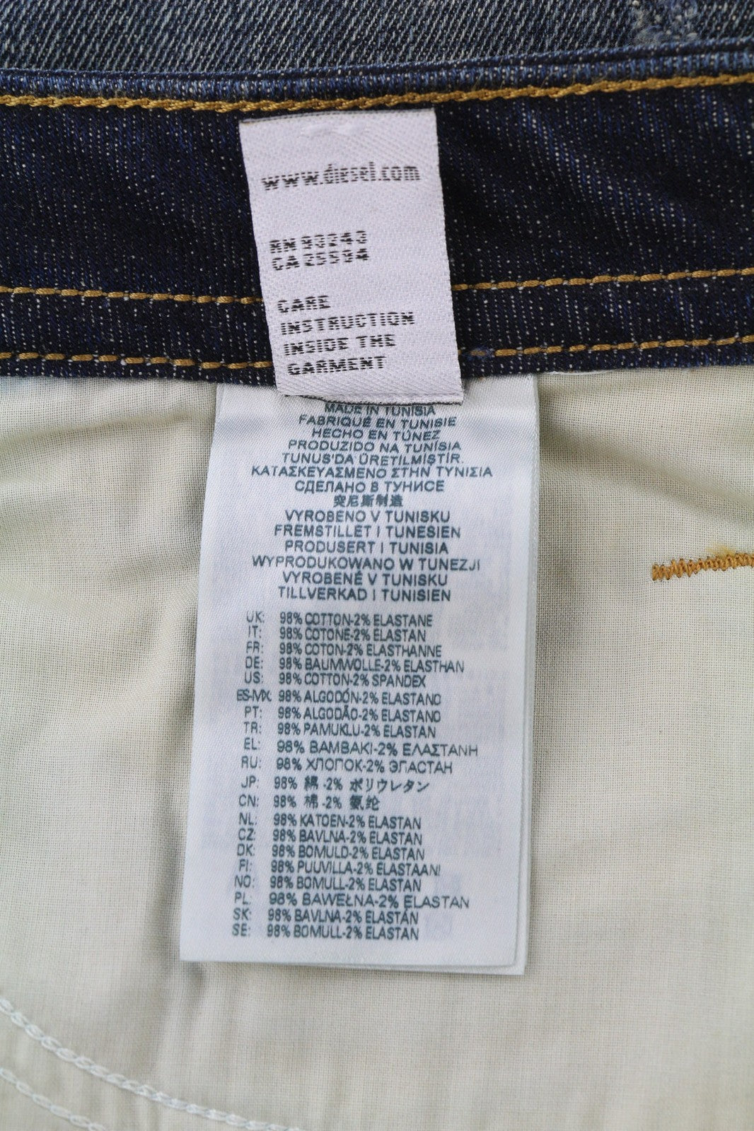 DIESEL Thommer-X 0096U vyriški džinsai W38/L32 mėlyni, skalbti, ploni, su užtrauktuku. 