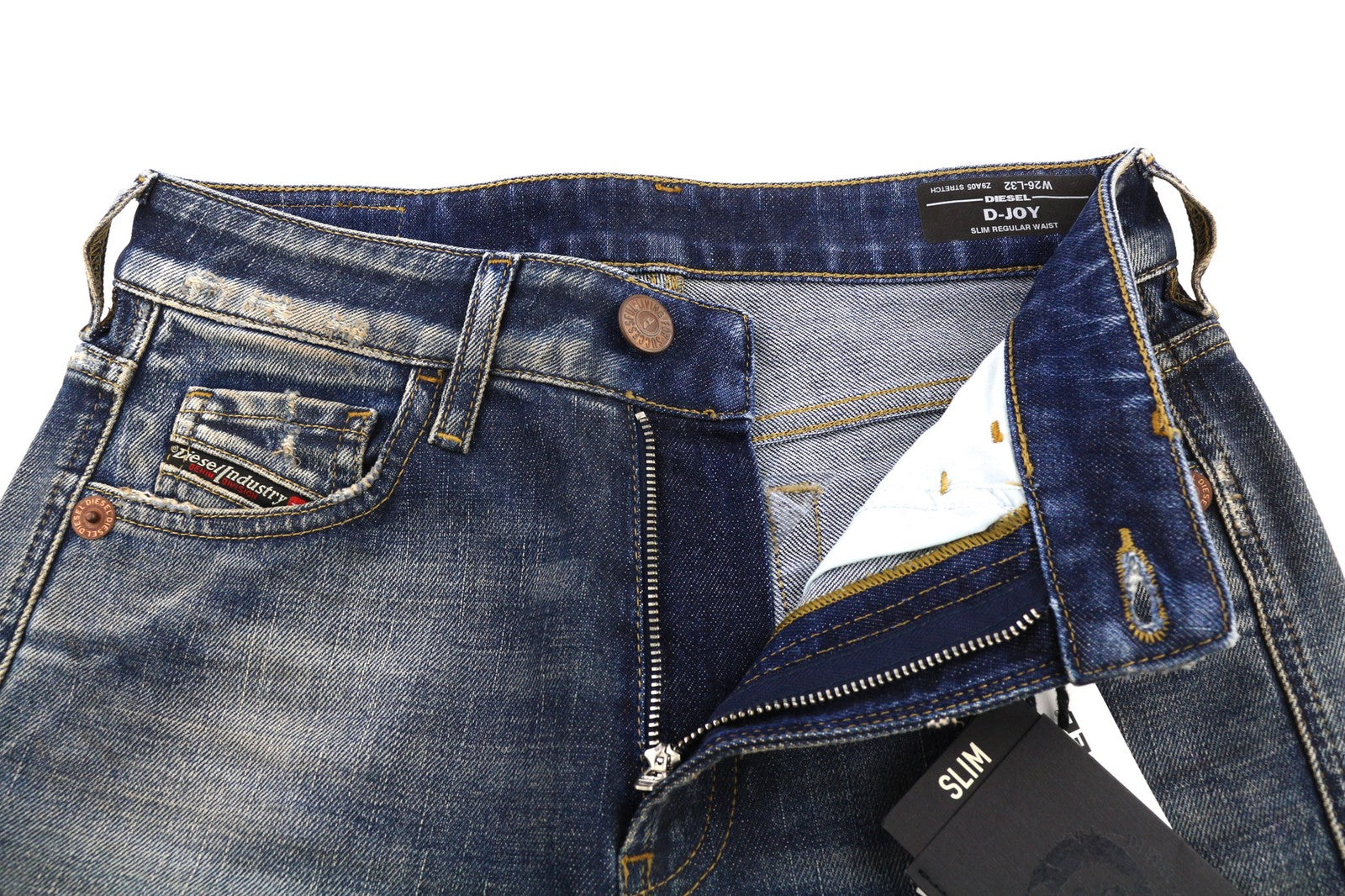 DIESEL D-Joy Z9A05 Women's Jeans W26/L32 Blue Washed Slim Stretch Mid-Rise