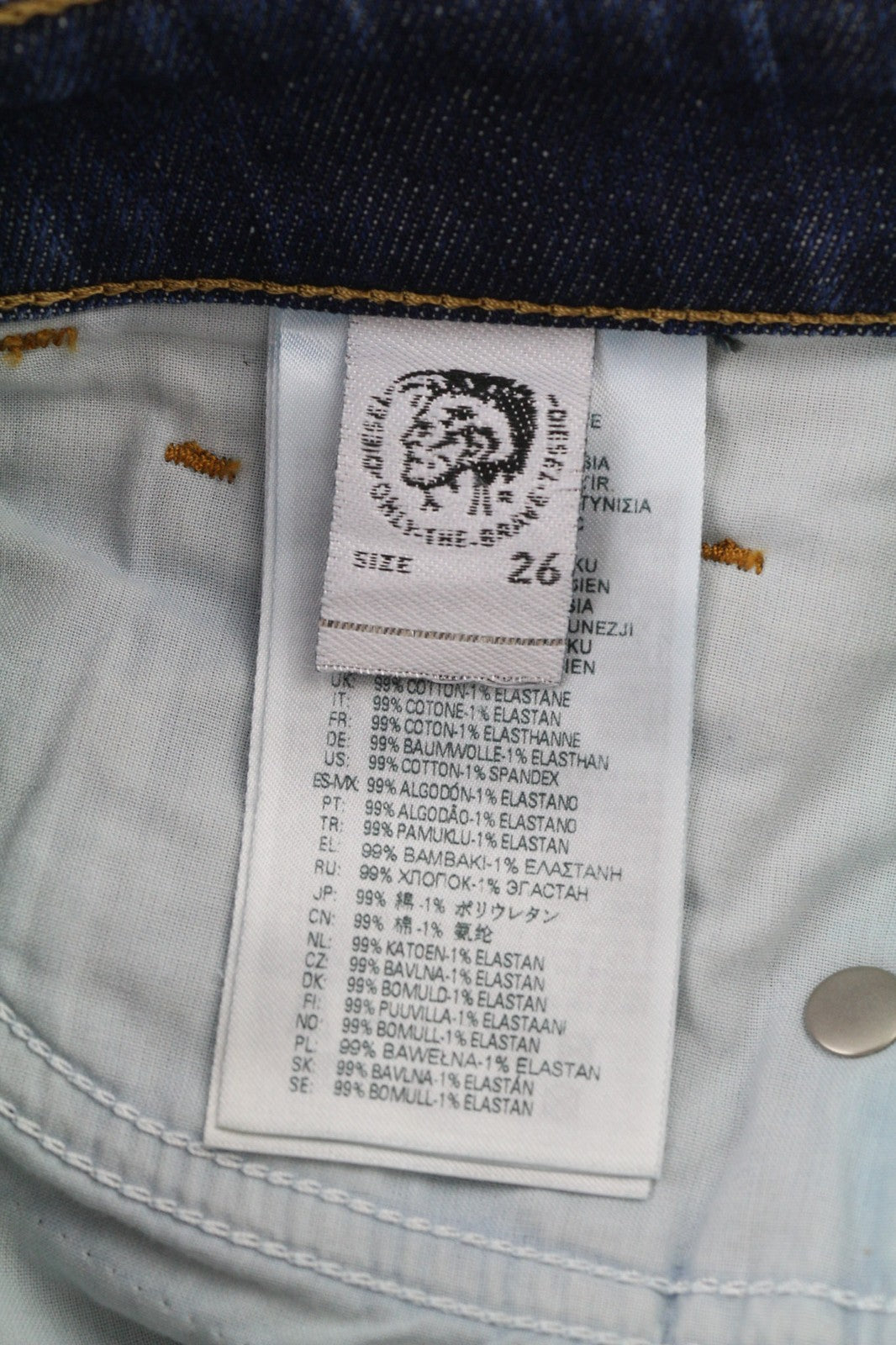 DIESEL D-Joy Z9A05 Women's Jeans W26/L32 Blue Washed Slim Stretch Mid-Rise