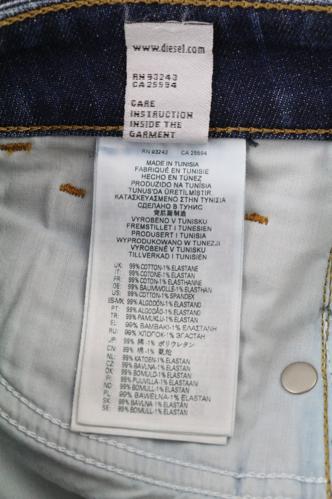 DIESEL D-Joy Z9A05 Women's Jeans W26/L32 Blue Washed Slim Stretch Mid-Rise