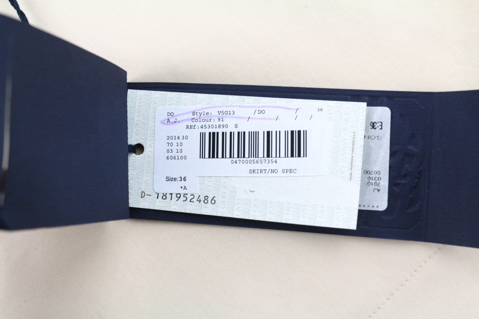 ARMANI JEANS moteriškas EU36 smėlio spalvos kreminės spalvos medvilnės mišinio klasikinis sijonas su užtrauktuku 