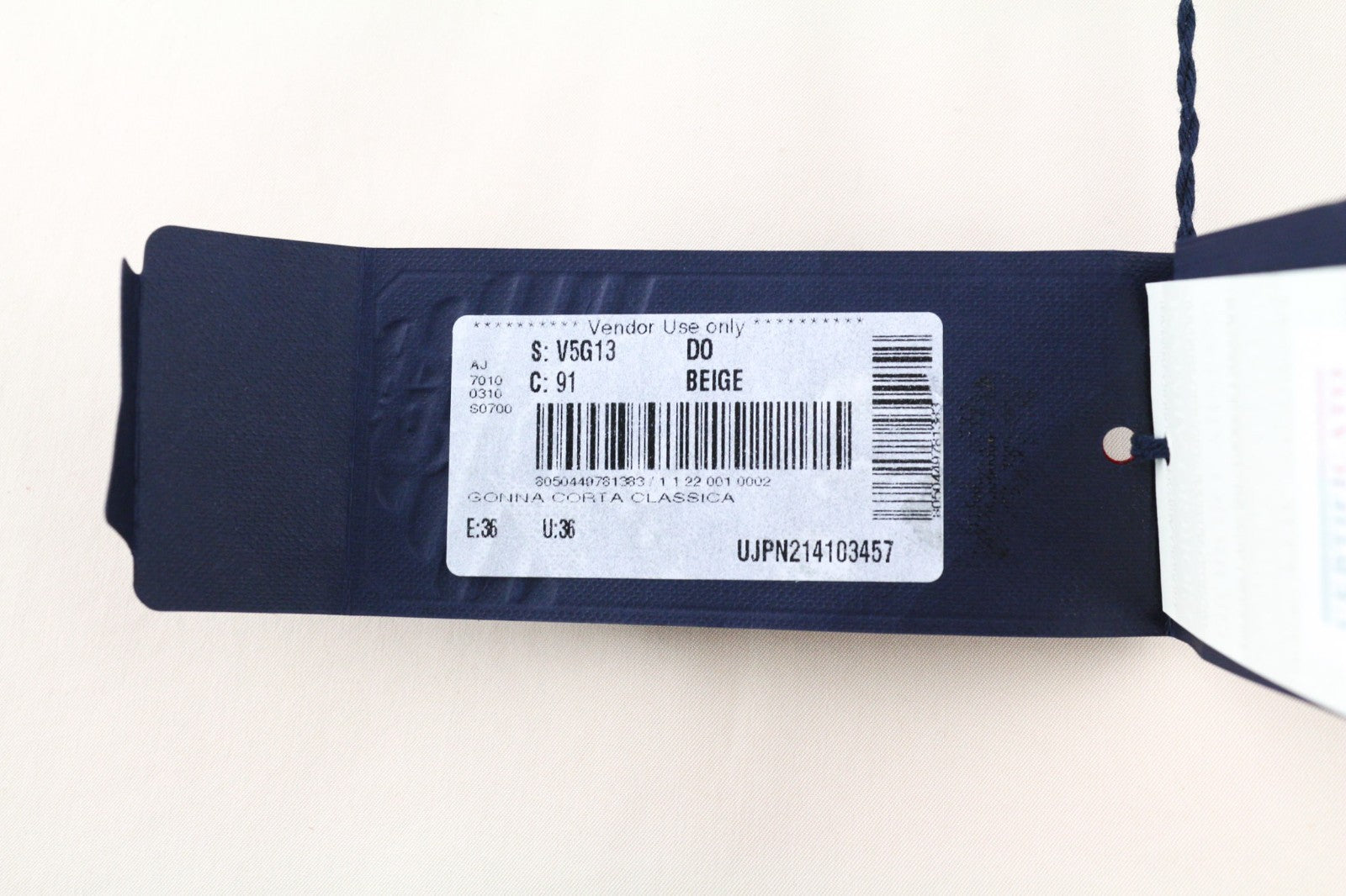 ARMANI JEANS moteriškas EU36 smėlio spalvos kreminės spalvos medvilnės mišinio klasikinis sijonas su užtrauktuku 