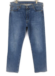 LEVI STRAUSS &amp; CO 501 vyriški W36/L32 mėlyni tamprūs, tiesaus kirpimo, skalbti džinsai 