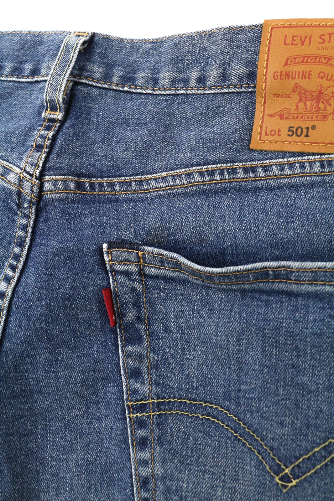 LEVI STRAUSS &amp; CO 501 vyriški W36/L32 mėlyni tamprūs, tiesaus kirpimo, skalbti džinsai 