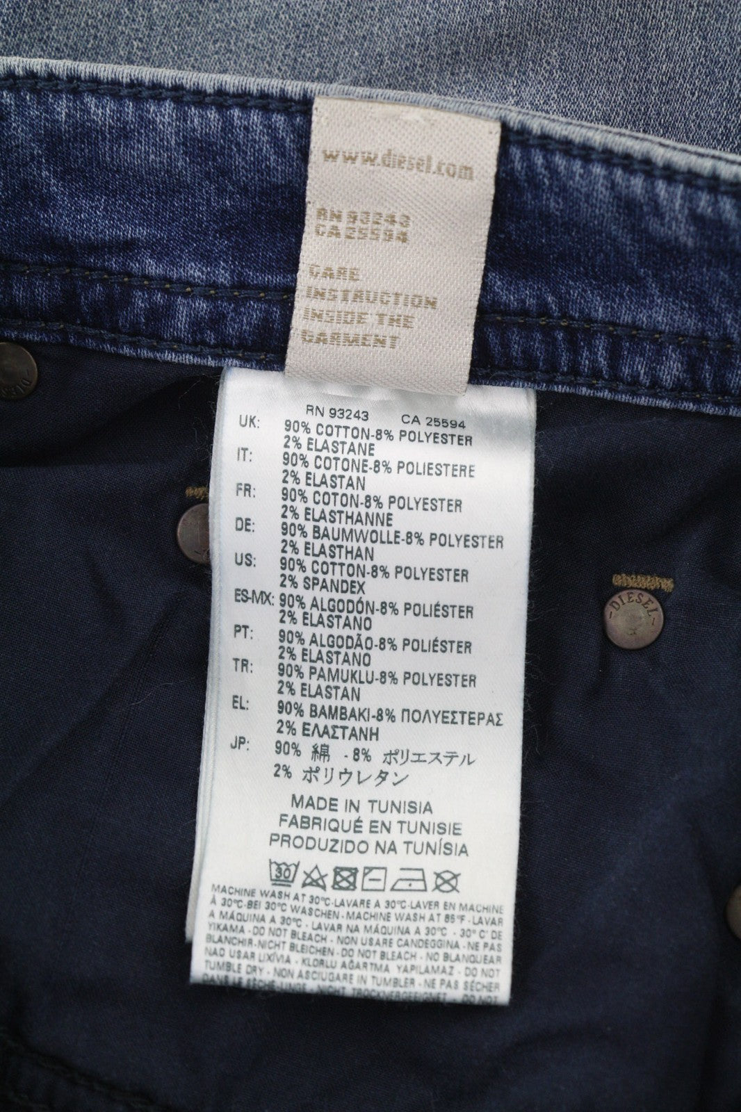 DIESEL Thavar-Ne 084CZ vyriški džinsai W26 Jogg Sweat Washed Slim Fit Zip Stretch 