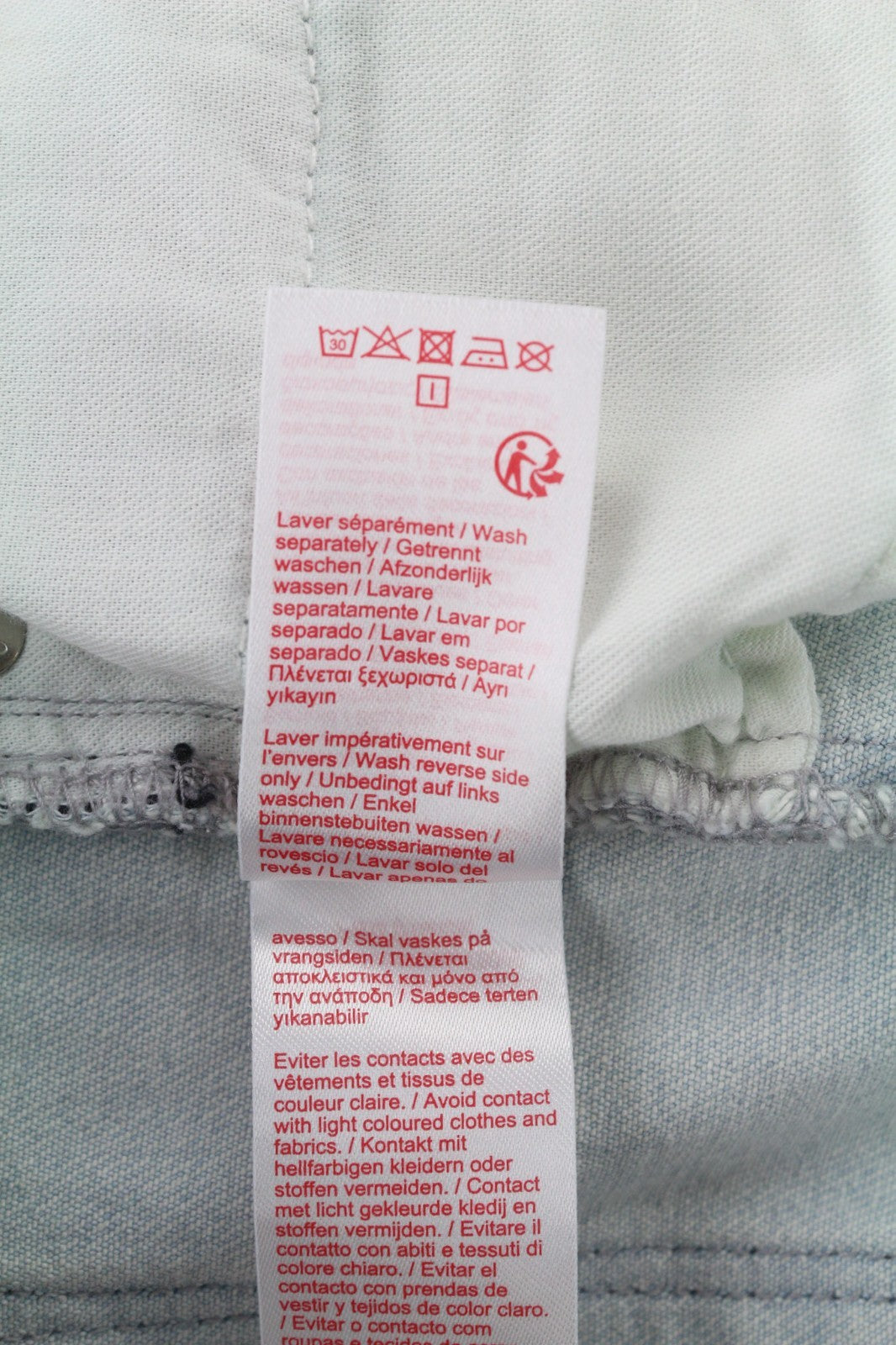 LACOSTE HF2897 moteriški W30 mėlyni skalbtos medvilnės tamprūs ploni siaurėjantys džinsai 