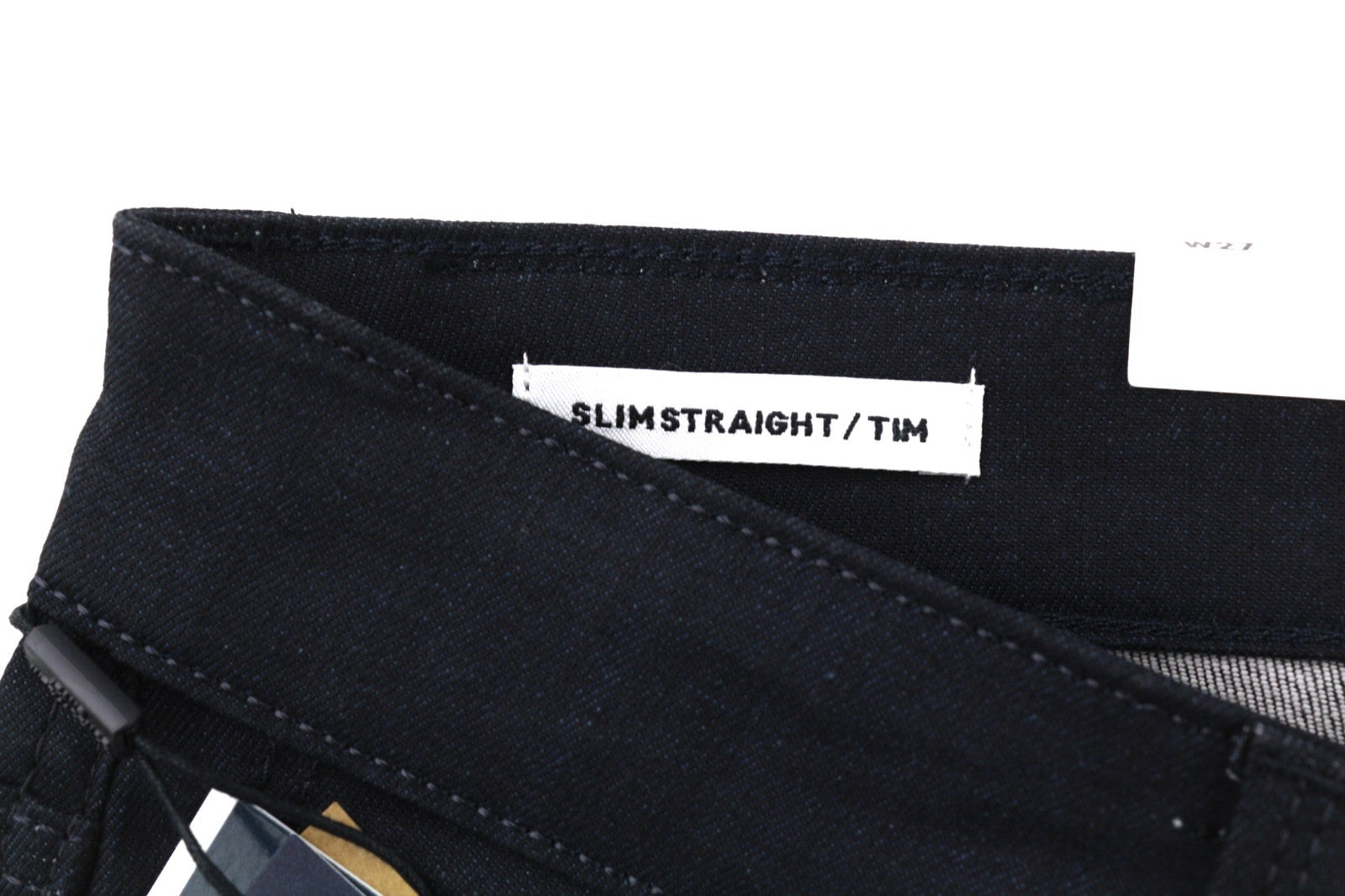 JACK &amp; JONES Tim vyriški W27/L32 juodi medvilniniai tamprūs ploni tiesaus kirpimo džinsai su sagomis 