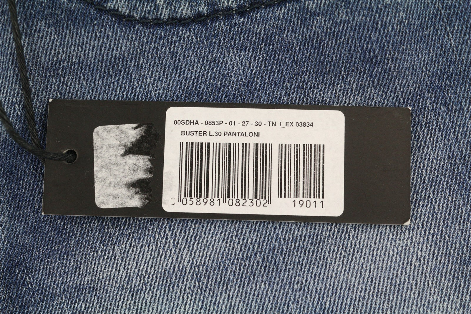 DIESEL Buster 0853P vyriški džinsai W27/L30 mėlyni, skalbti, ploni, siaurėjantys, tamprūs 