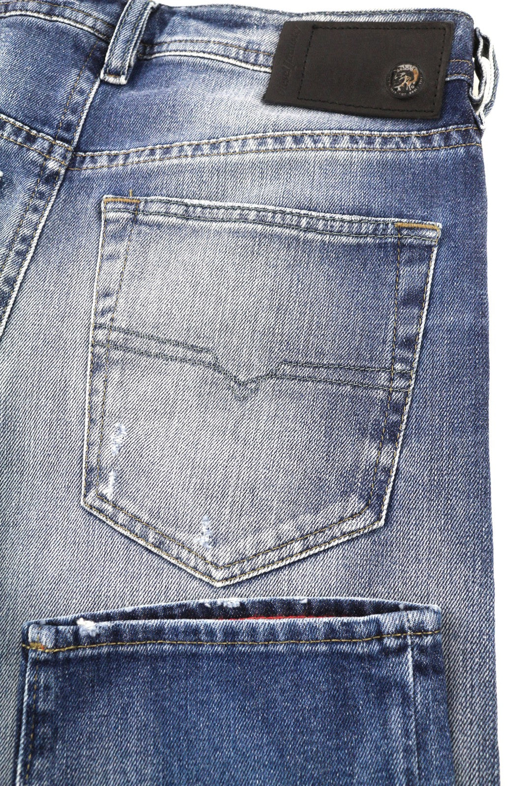 DIESEL Buster 084DD vyriški džinsai W27/L30 mėlyni, skalbti, ploni, siaurėjantys, tamprūs 