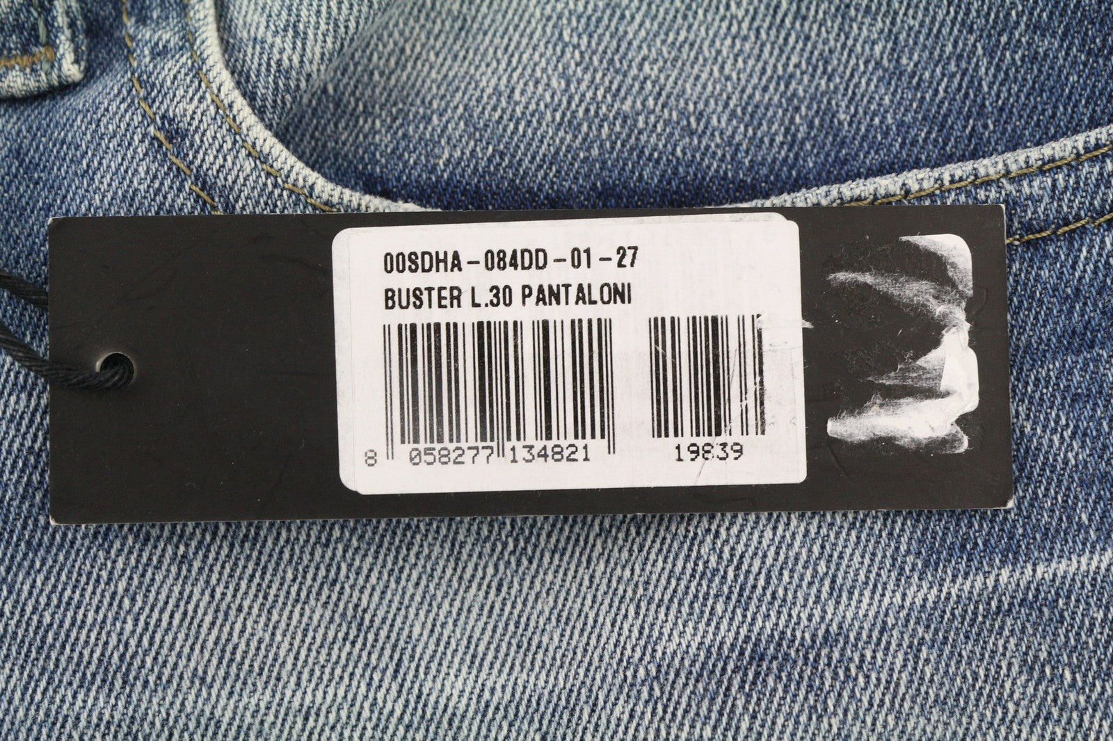 DIESEL Buster 084DD vyriški džinsai W27/L30 mėlyni, skalbti, ploni, siaurėjantys, tamprūs 