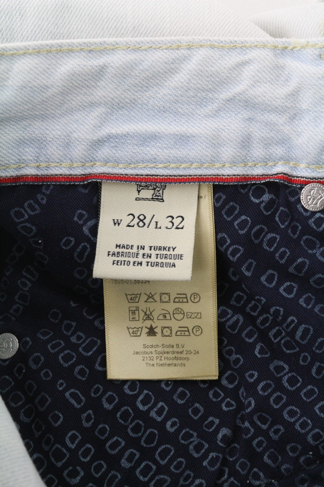 SCOTCH &amp; SODA Ralston vyriški šviesiai mėlyni grynos medvilnės įprasto kirpimo džinsai W28/L32 