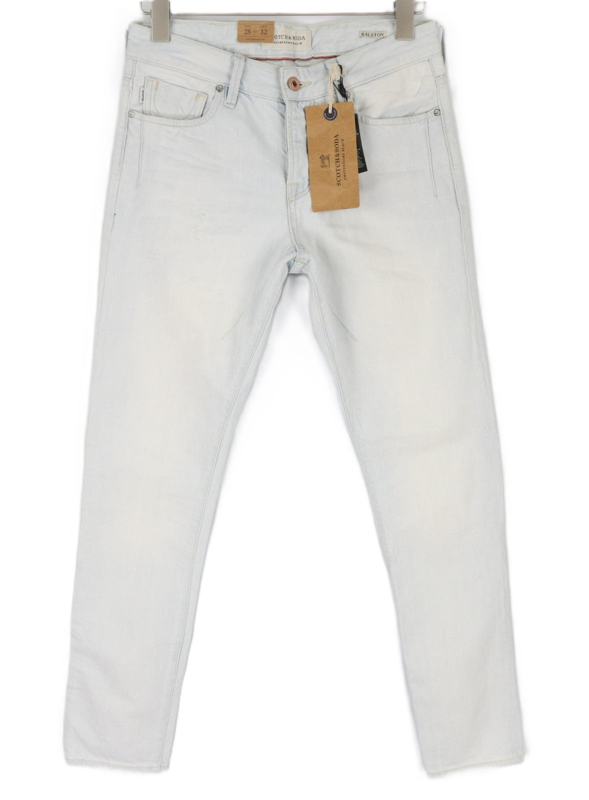 SCOTCH &amp; SODA Ralston vyriški šviesiai mėlyni grynos medvilnės įprasto kirpimo džinsai W28/L32 