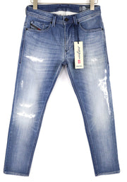 DIESEL Thommer-T 8880T vyriški džinsai W29 Jogg Sweat Distressed Washed Blue 