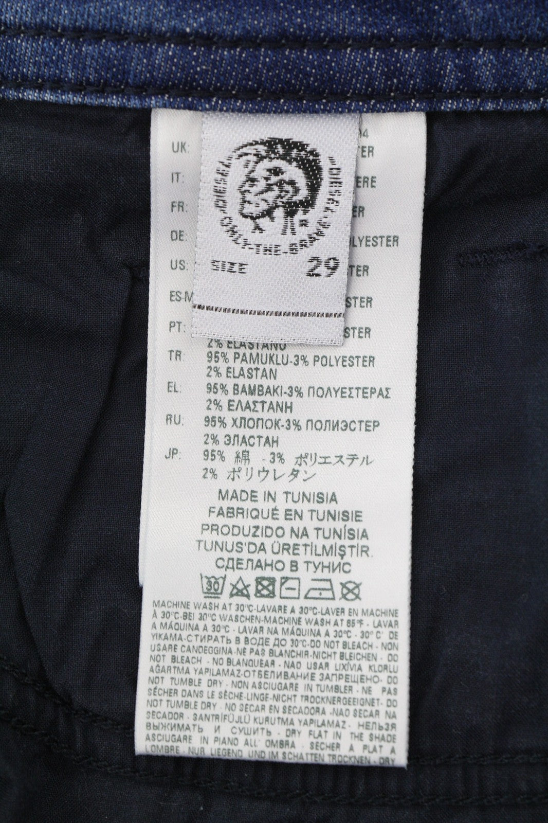 DIESEL Thommer-T 8880T vyriški džinsai W29 Jogg Sweat Distressed Washed Blue 