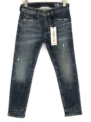 DIESEL Thommer-T 087AI vyriški džinsai W27 Jogg Sweat Slim Fit skalbta mėlyna 