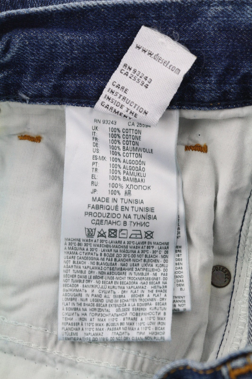 DIESEL Mharky-B 085AG vyriški mėlyni W29/L32 skalbti ploni aptempti grynos medvilnės džinsai 