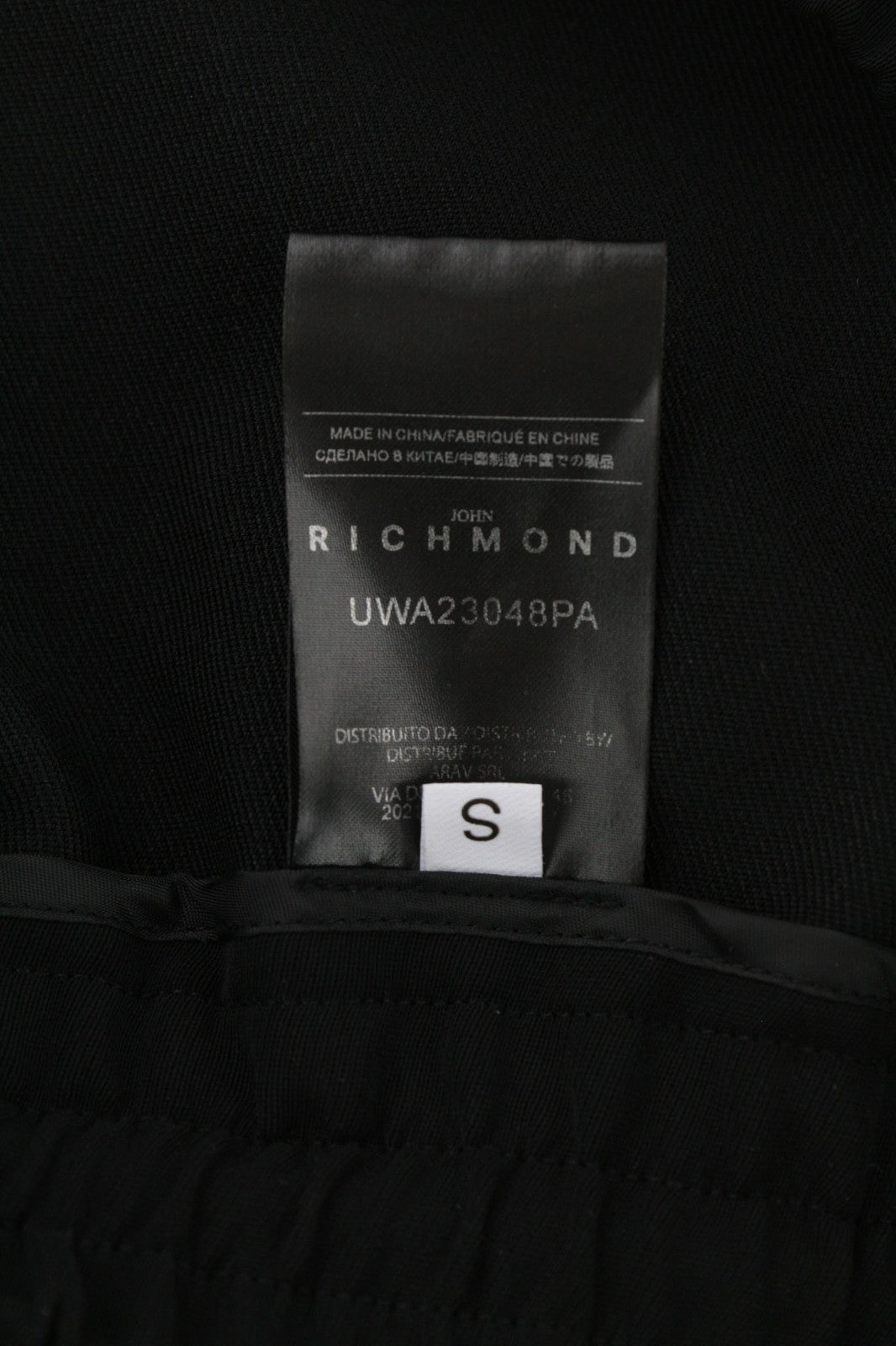 JOHN RICHMOND vyriškos juodos tamprios S dydžio laisvalaikio kelnės su raišteliu 